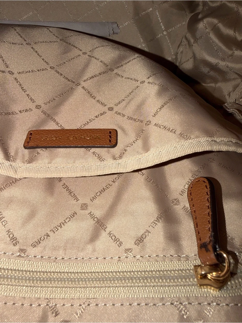 Michael Kors Brown Signature Logo Backpack